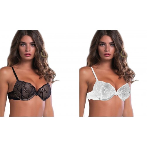 Reggiseno Miss Aris In Pizzo, Con Push-Up, Coppe Imbottite e Ferretto