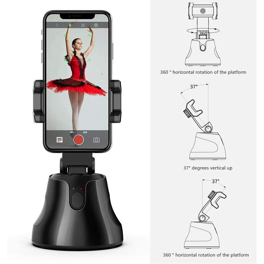 SelfieShow Supporto Smartphone Con Funzione Di Tracciamento Del Viso, Supporti Per Telefono Cellulare, Rotazione A 360°, Niente App Richiesta, Stream Live, Videochiamate Per IPhone O Android(Rosa