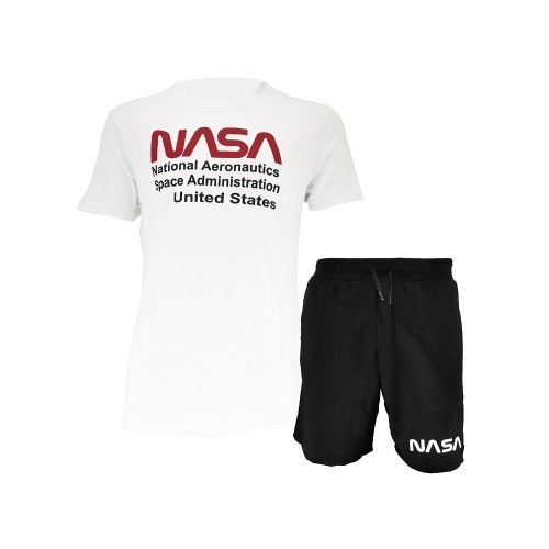 Completo sportivo NASA composto da t-shirt e pantaloncini con logo NASA da  uomo