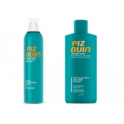 Doposole Piz Buin, Lozione Moisturising e Spray Relief Mist, Raffredda e Lenisce la Pelle 200ml