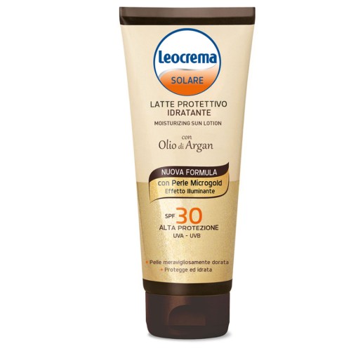 Leocrema solare latte protettivo idratante moisturizing sun lotion olio di argan spf30 alta