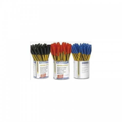 Confezione 50 Pezzi di Penne Staedtler Noris Stick Blu, Rosse e Nere