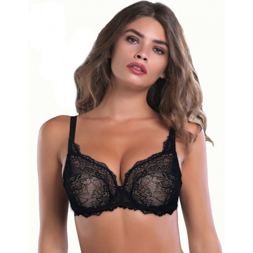 Reggiseno Miss Aris In Pizzo Elasticizzato, Senza Coppe Con Ferretto