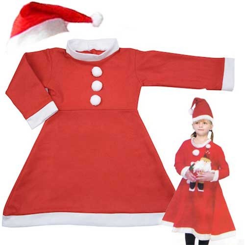 Vestito Babbo Natale per bimba (1-3 anni) 