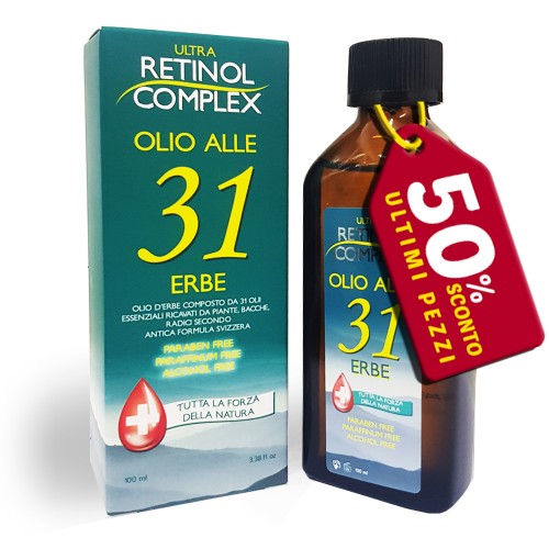3 Flaconi Olio 31 alle erbe ipoallergenico senza parabeni da 100ml