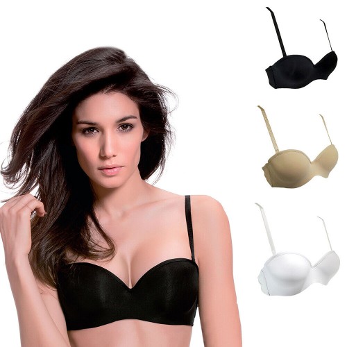 Fascia Reggiseno Love Modello Tiziana coppa graduata senza cuciture spalline rimovibili coppa B