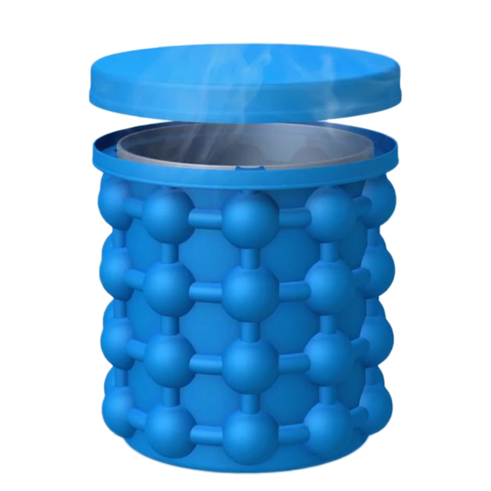 Confezione 3 Secchielli Per Ghiaccio Con Coperchio, 3 Al Prezzo Di 2, Capacità Totale 36 Cubetti, Stampo In Plastica Flessibile, Grigio/Rosa/Verde