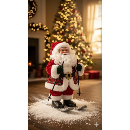 Babbo Natale Scialpinista Animato Babbo Natale Scialpinista Animato