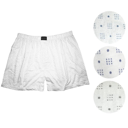 Boxer Classico a Fondo Chiaro Intimo Uomo Aperto Davanti con Bottoncino Novenove 100% Cotone