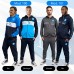 Tuta Felpata Homewear Napoli Blu e Grigia, con Zip e Cappuccio